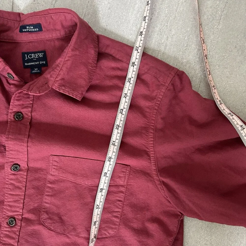 Maroon Red J Crew Slim Untucked Button Down Shirt 100% Cotton